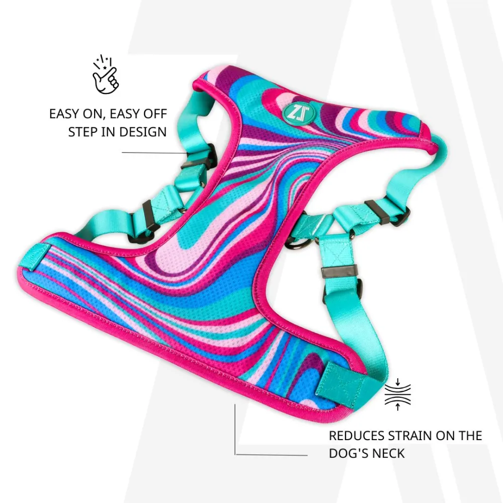 Zoomiez Adjustable Fuse Printed Step in Mesh Harness for Dogs