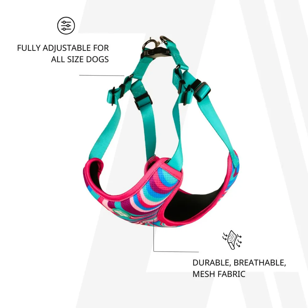 Zoomiez Adjustable Fuse Printed Step in Mesh Harness for Dogs
