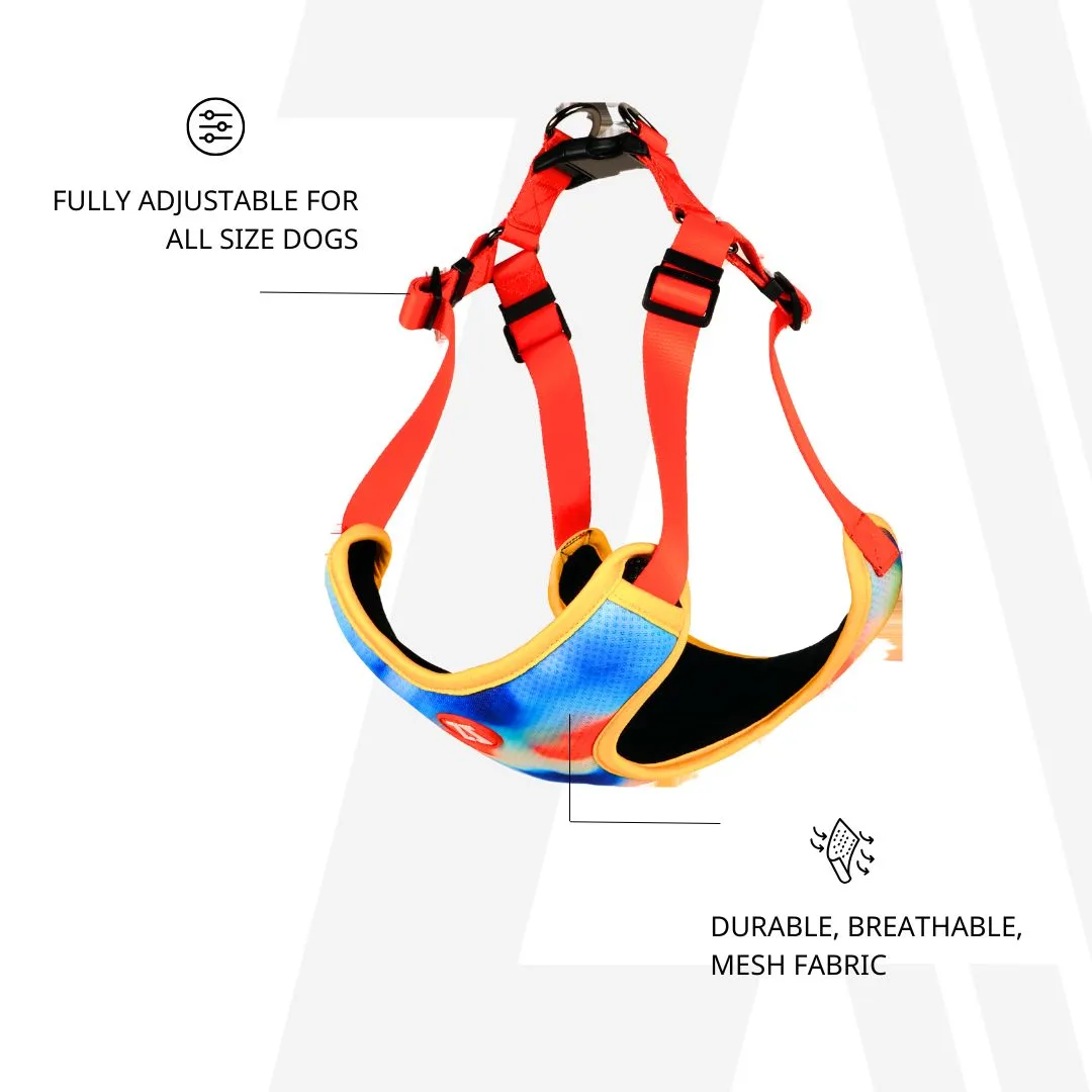 Zoomiez Adjustable Splash Printed Step in Mesh Harness for Dogs