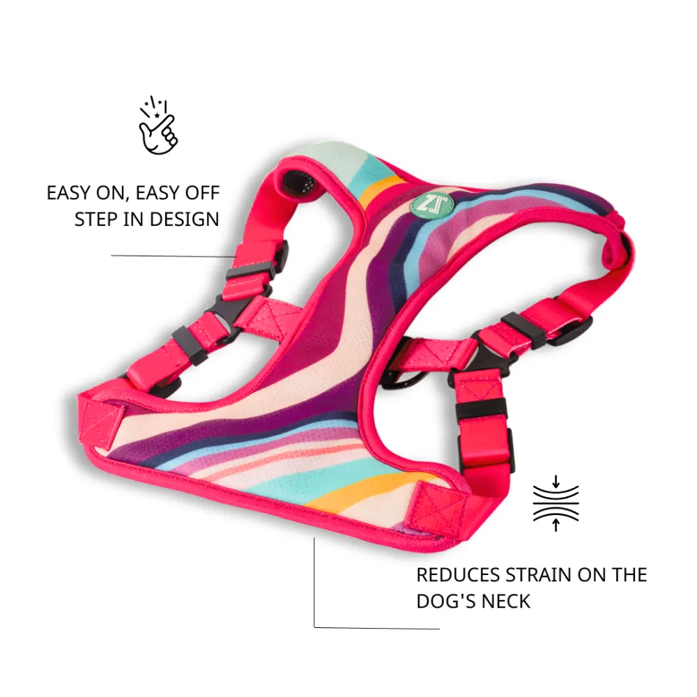 Zoomiez Adjustable Swirl Printed Step in Mesh Harness for Dogs