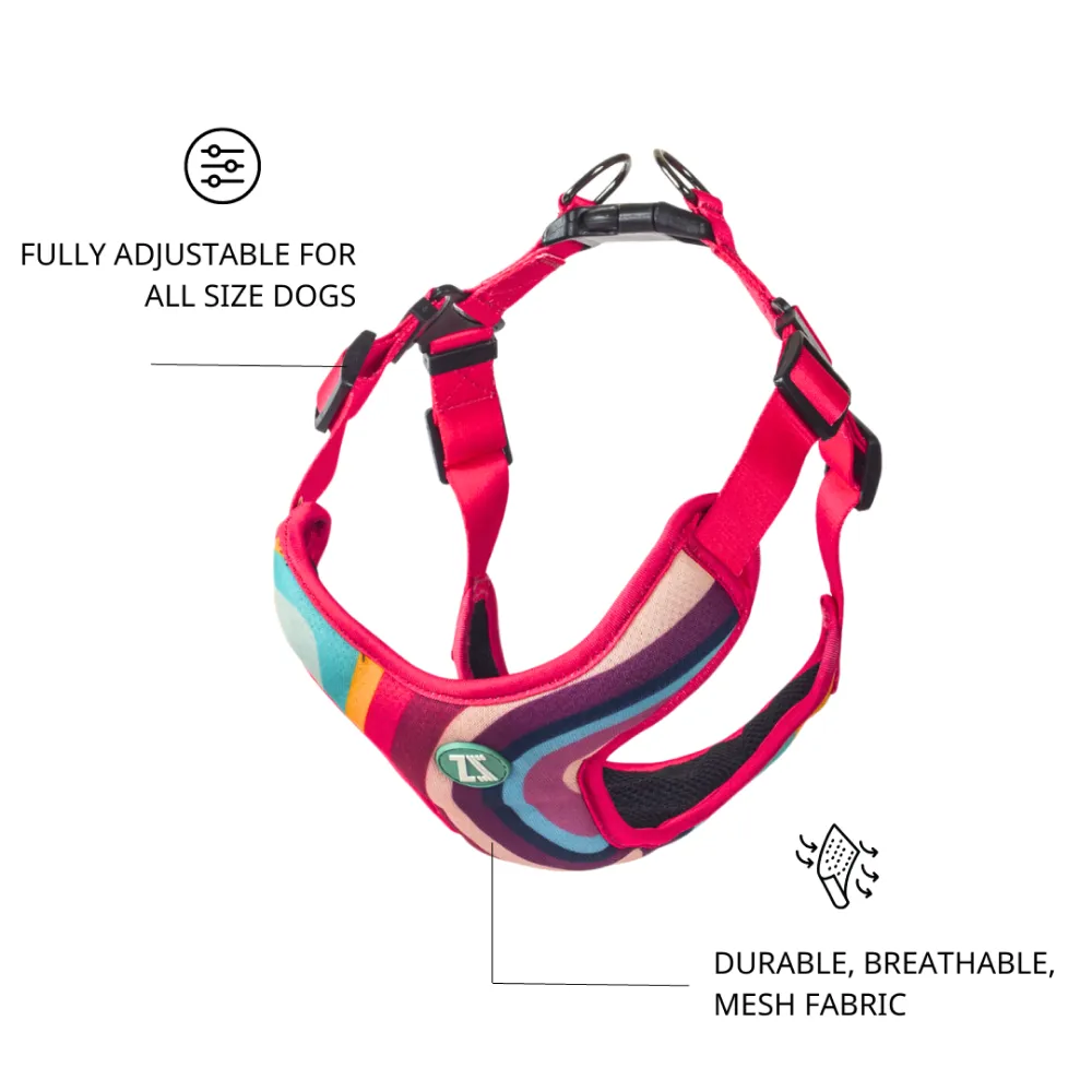 Zoomiez Adjustable Swirl Printed Step in Mesh Harness for Dogs