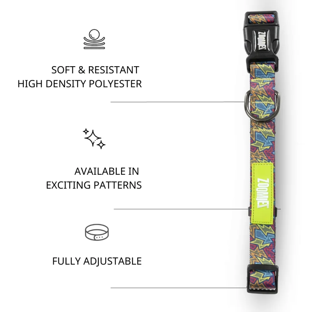 Zoomiez Bolt Printed Collar for Dogs